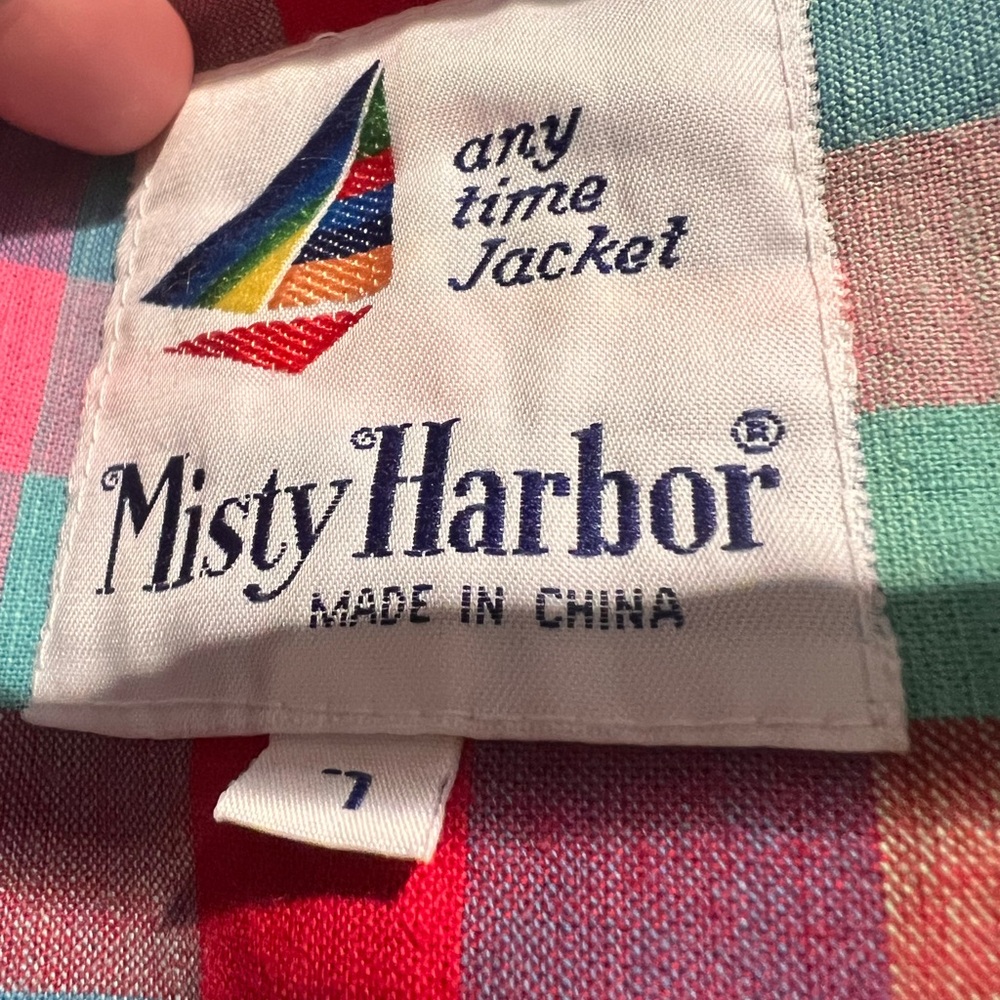 Misty Harbor blue plaid lined raincoat size: large - Picture 5 of 5